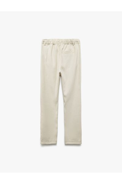 Koton Viscose Trousers with Adjustable Elastic Waist and Laces