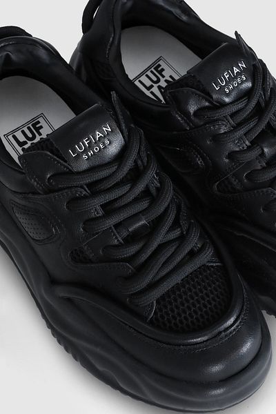 Lufian Tenis negru Comfort cu talpă înaltă
