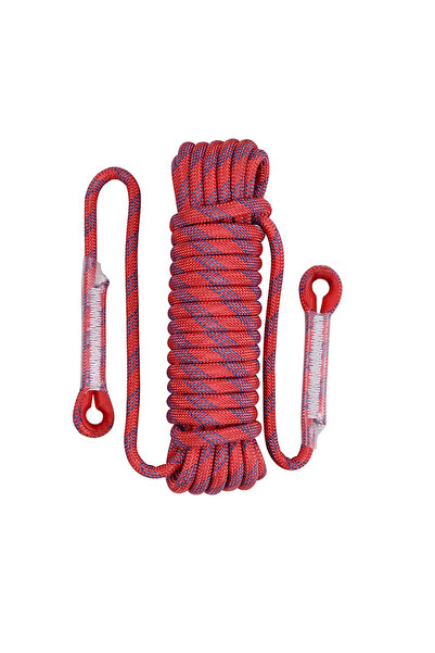 Choice حبل نجاة أحمر بطول 10 أمتار (32.8 قدمًا) مقاس 8 مم، حبل تسلق ثابت للصخ...