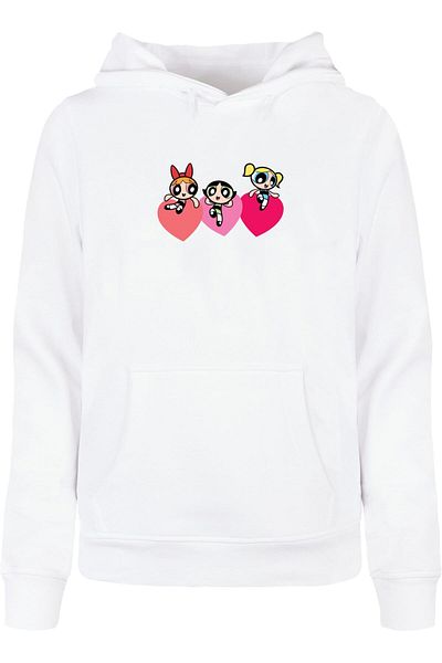 Merchcode Ladies The Powerpuff Girls - Triple Heart Basic Hoody