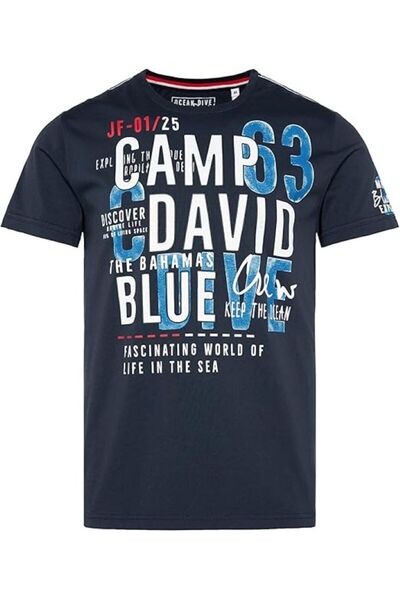 Camp David BİSİKLET YAKA BASKILI t-shirt
