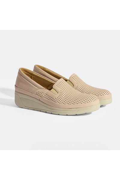 Desa Women's Cream Leather Desacomfort Casual Shoes