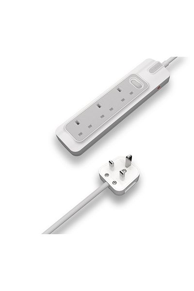 RAFEED 3m 3 sockets Extension Lead, Surge Protection, 2990W, 13A