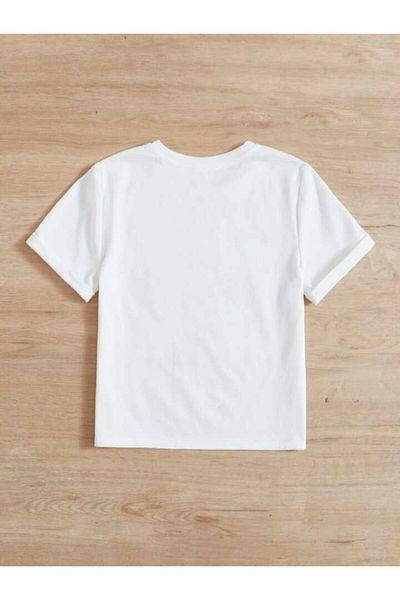 vinraus Tricou cu imprimeu alb cu pisică dulce pentru fată/băiat