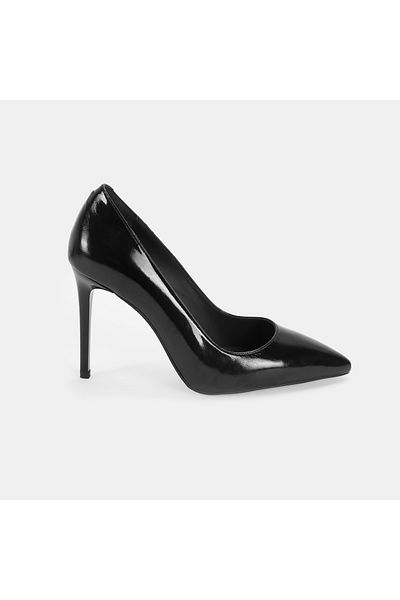 Desa Women's Black Patent Leather Heeled Classic Shoes