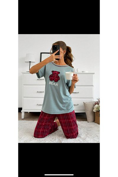 Night Star Checkered Pajama Set