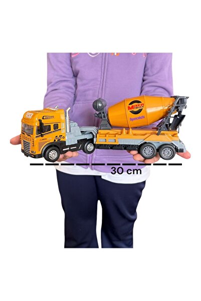 tmtoysandmore İnşaat metal beton mikseri ışıklı sesli büyük boy çocuk mühendi...
