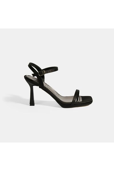 Desa Women's Black Buckle Detailed Slingback Heeled Evening Dress Shoes
