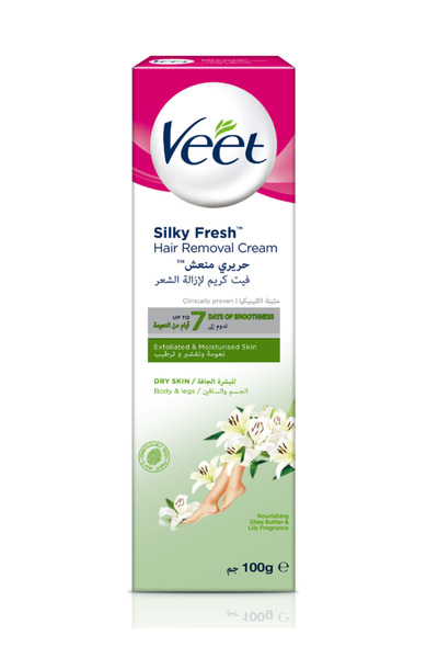 Veet Veet Silky Refreshing Hair Removal Cream for Dry Skin Body & Legs 100g