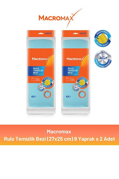 MACROMAX Roll Cleaning Cloth (27X25 cm) 9 Sheets X 2 Pieces