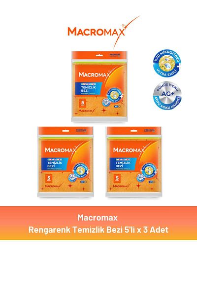 MACROMAX Colorful Cleaning Cloth 5 X 3 Pieces