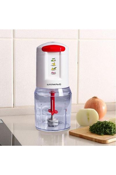 Super Wave Electric Vegetable Chopper 0.5L 300W | 2 Speed Chopping with 2 Sharp Stainless Steel Blades
