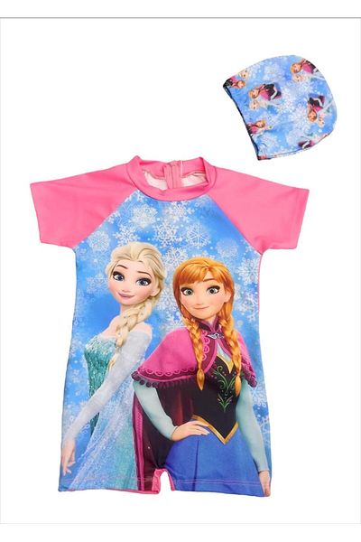 Arya Nisa Kids Girl's Winter Princess Printed Bone Jumpsuit Swimsuit