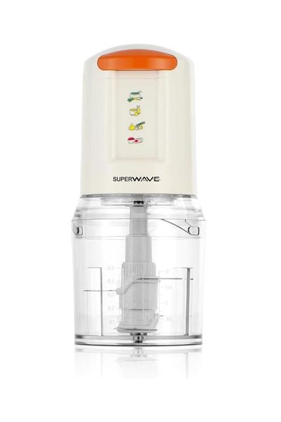 Super Wave Electric Vegetable Chopper 0.5L 300W | 2 Speed Chopping with 4 Sharp Stainless Steel Blades