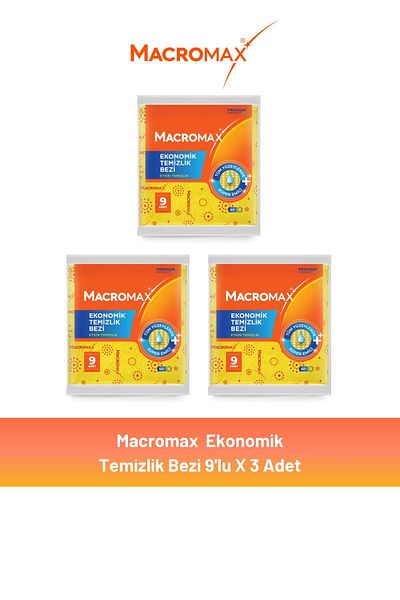 MACROMAX Economical Cleaning Cloth 9 X 3 Pieces