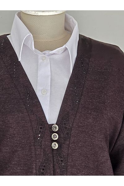 ENDAMIM Large Size Cardigan - with Pockets and Moderate Thickness