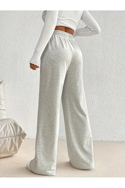 CAONNES Kadın Gri Ön Cımalı  Baggy Battal Büyük Beden Spor Giyim Kaliteli Bol Kesim Esnek Rahat Kumaş Eşofmn