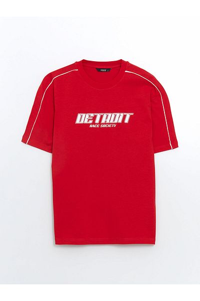 LC Waikiki New Season Crew Neck Short Sleeve Printed Combed Cotton Men's T-Shirt - S5Ma97Z8
