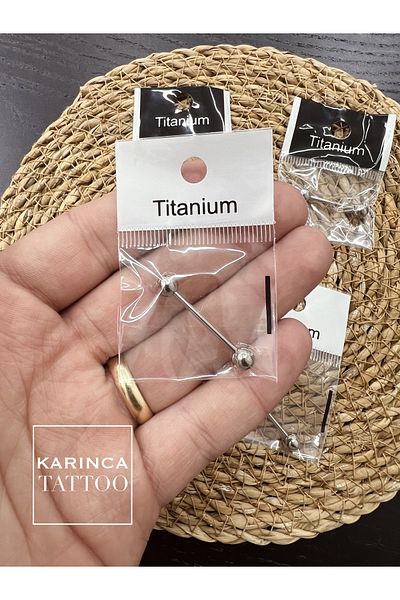 Karınca Piercing Titanium Tongue Piercing (Ant Tattoo)