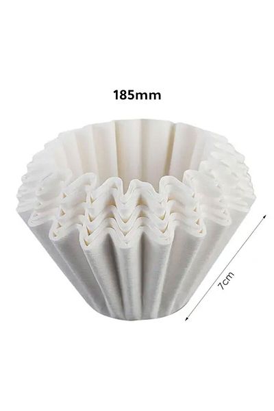 MIBRU 185mm Wavy Coffee Filters – 100pcs Zigzag White Paper for Pour-Over Brewing