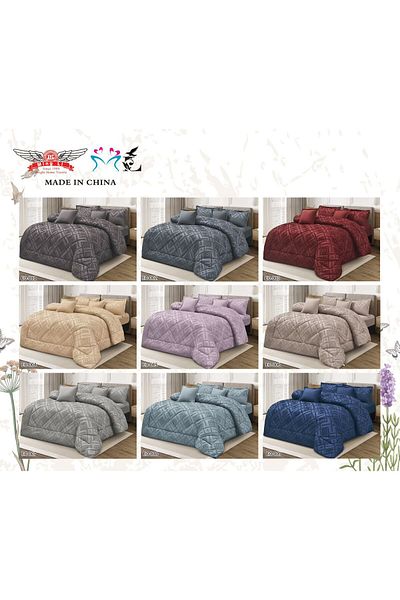 mingle Summer King Double Bed Quilt Set, 230*250, 6 Pieces