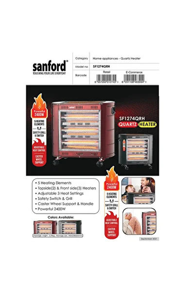 Sanford Quartz Heater 2400W SF1274QRH - Red