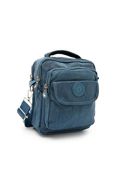571 Collections Çanta Geantă de mână unisex cu curea în cruce albastră - bărbat/femeie, mărime mică (model: 57)