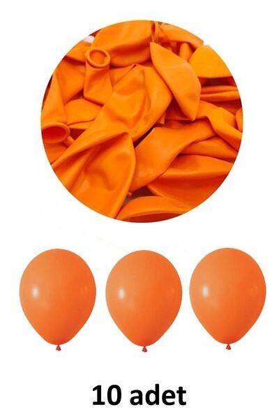 Atölye Mi Turuncu Balon 12" - 30 cm Lateks Turuncu Renk Balon 10'lu Paket