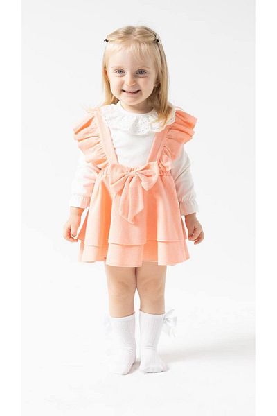 İnci Incibaby Bow 100% Cotton Premium Dress & Lace Snap Body Suit