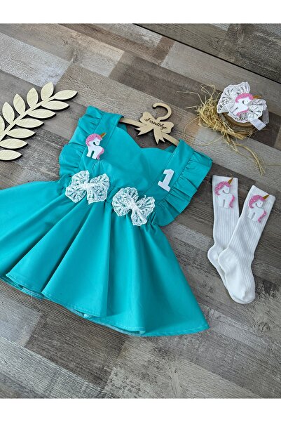 Feriatolye Unicorn konseptli kız çoçuk elbise