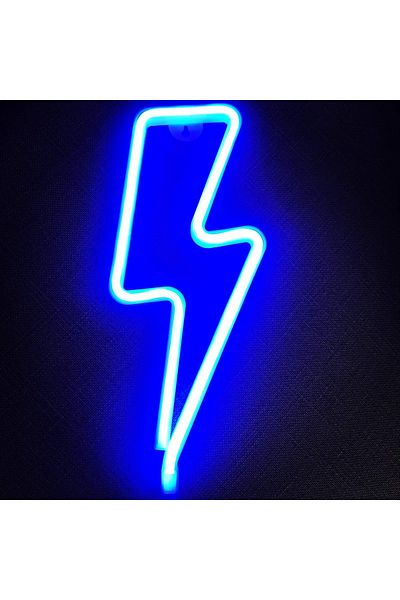 Primo Plus Lightning Strike LED Neon Sign Blue 35.8cm