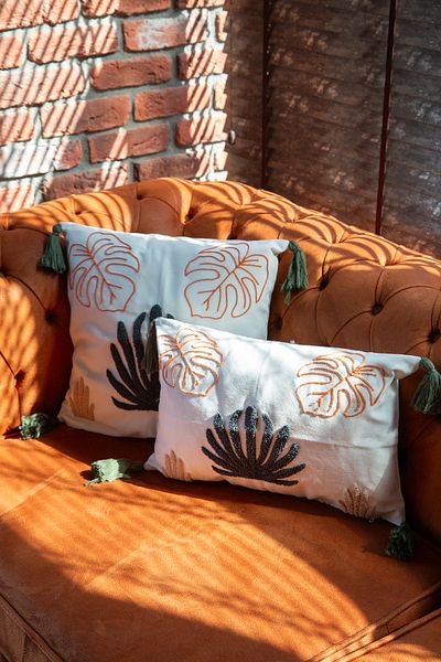 SWITA Punch Embroidered Double Decorative Special Design Throw Pillow Cover