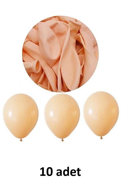 Atölye Mi Salmon Colored 12" - 30 cm Latex Balloon 10 Pack
