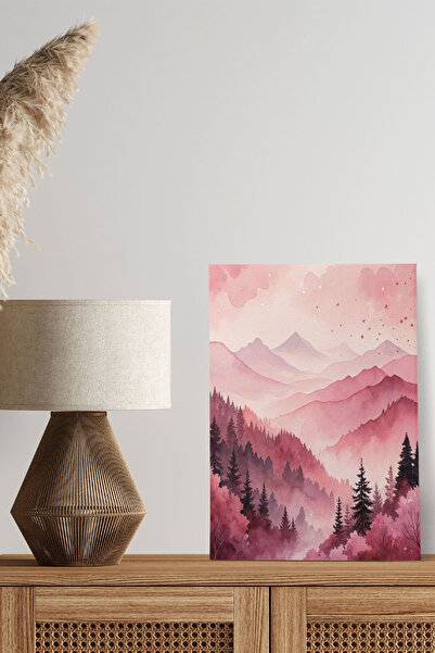 qoeuyl boutique Ρετρό vintage 18x27 MDF Ξύλινη αφίσα ζωγραφική με ροζ θέα στο...