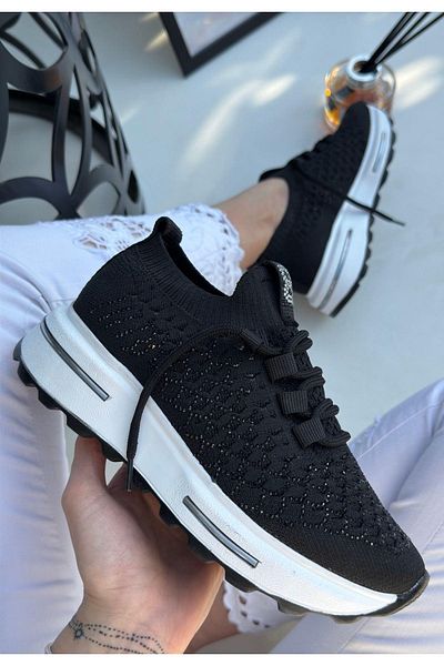NESSİMO Tricotaje negre Pantofi brodați cu margele N 260363