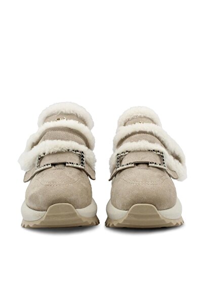 Vario Bej Kürklü Spor Ayakkabı VIZON SUET VIZON DERI