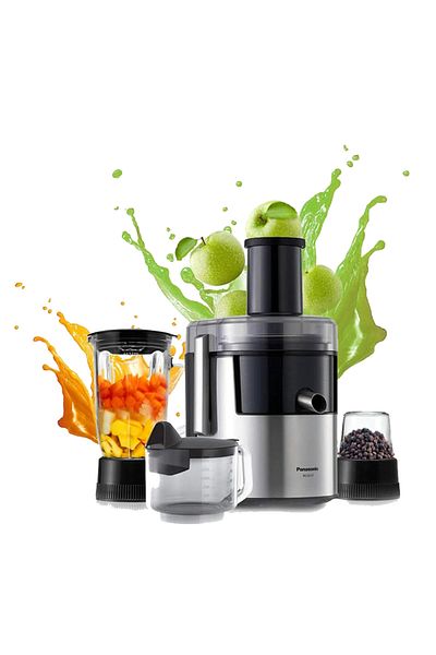 PANASONIC 3-In-1 Juicer Extractor Blender Grinder 800W MJ-DJ31 - Silver