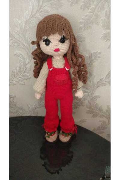 SKOC 35 Cm Amigurumi Bebek Pamuk Ip El Örgüsü Kız Oyuncak - Kıyafetleri Ve Ay...