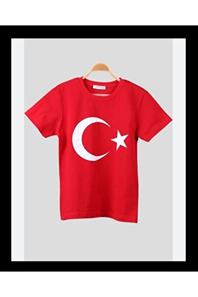 skycott Unisex Παιδικό T-Shirt με Τουρκική Σημαία - Αστέρι - Κοντό μανίκι με ...