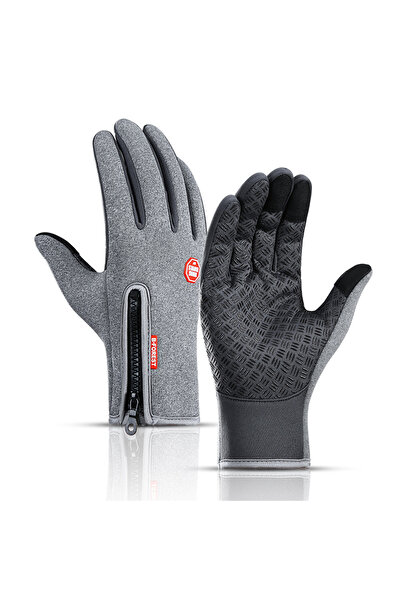 Choice قفازات رجالية شتوية دافئة رمادية اللون مقاس XXL، شاشة تعمل باللمس، مقا...