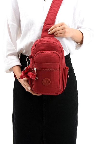 571 Collections Çanta Unisex Red Chest Bag - Two Compartments, Model: 571-8B