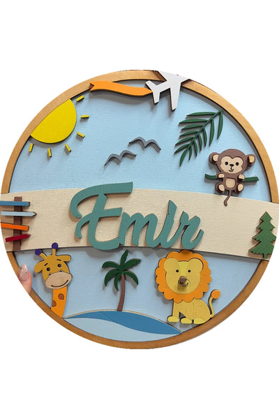 ÇUKUROVA ÜTÜ Kişiye Özel İsimlik Kapı Süsü Hoşgeldin Bebek Çocuk Odası 67