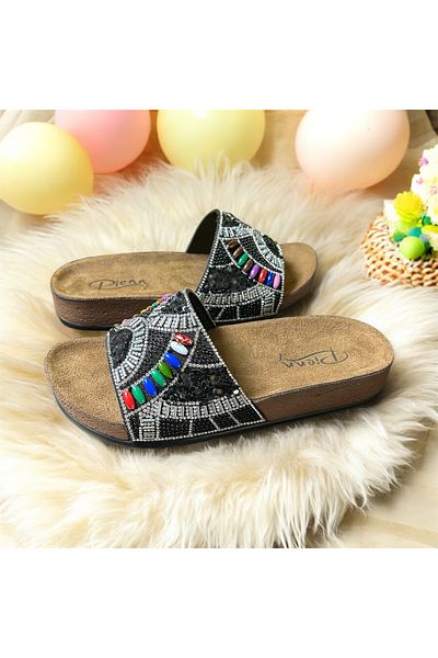 Lion Orthopedic Pool Slippers with Single Strip with Stones