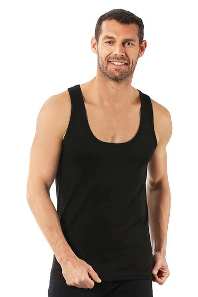 XORVİO 3-Piece Men's Black Undershirt 100% Cotton Flexible Soft Stylish Quality Strappy Undershirt