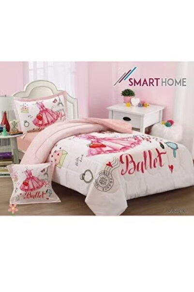 smart home 4 Piece Reversible Plush Medium Quilted Kids Comforter Set Fitted ...