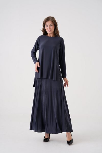 NİSUM MODA Etegi̇ Plisseed Simple Tunic Suit