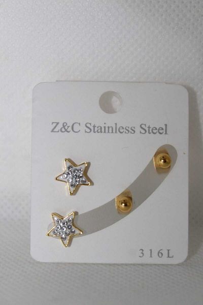 LuxeGem 316L Stainless Steel Starry Women's Earring Set