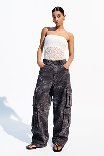 Bershka Blonde lace bandeau neckline bodysuit