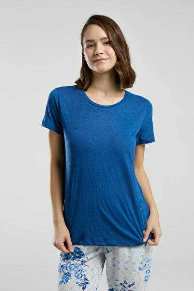 Pierre Cardin Set pijamale pentru femei cu mâneci scurte - albastru flori