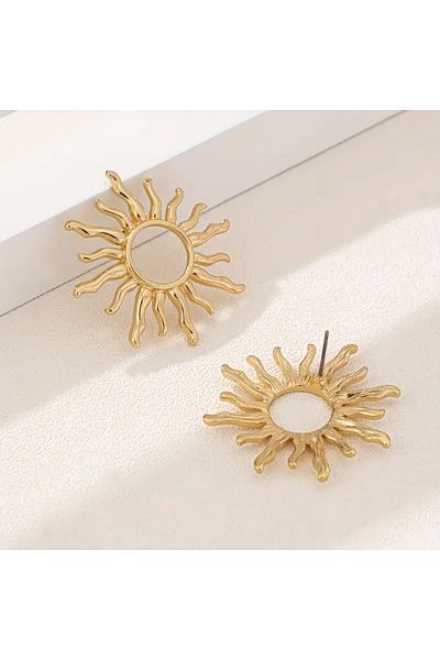 HDCreativeDesign 1 Pair Boho-Chic Sunflower Stud Earrings - Dainty
